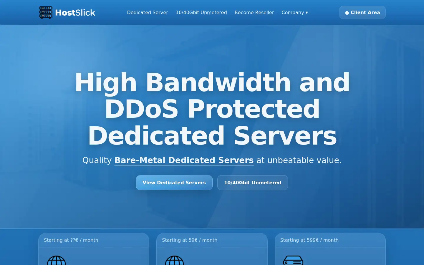 Screenshot of hostslick.com