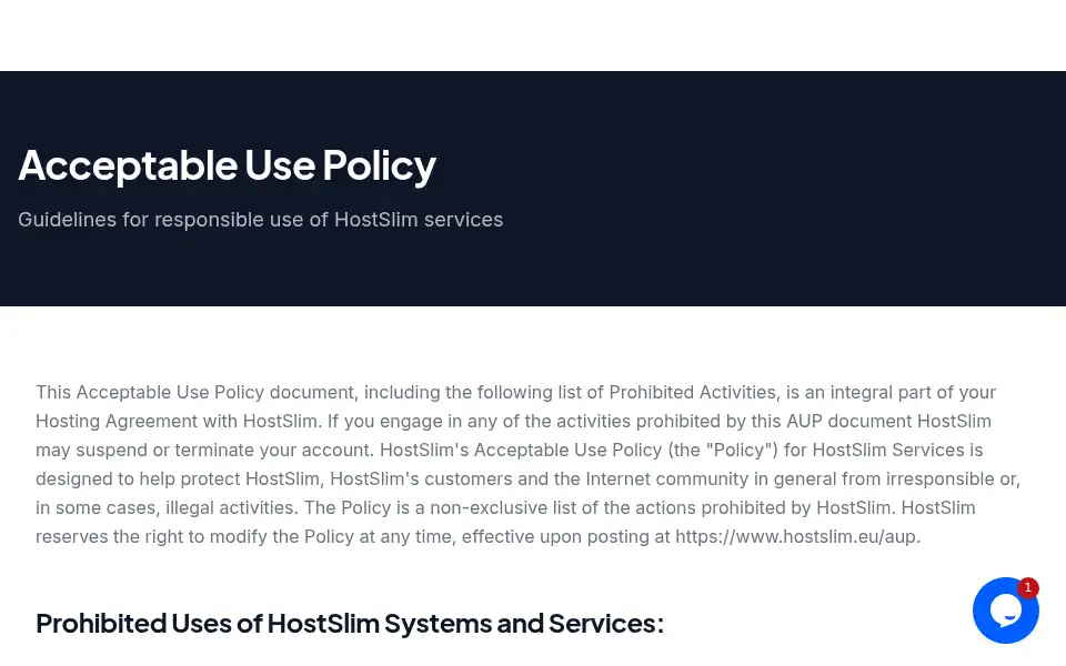 Screenshot of hostslim.eu