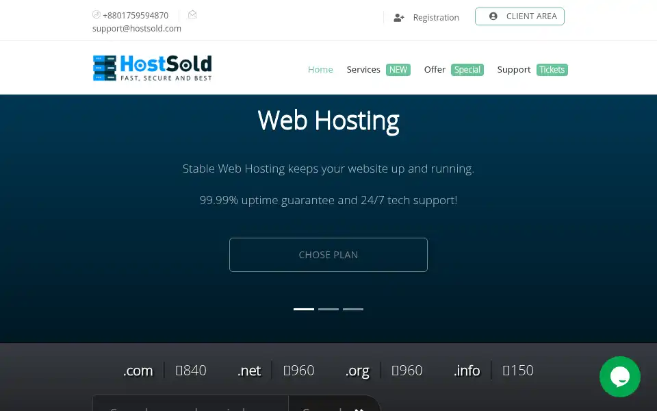 Screenshot of hostsold.com