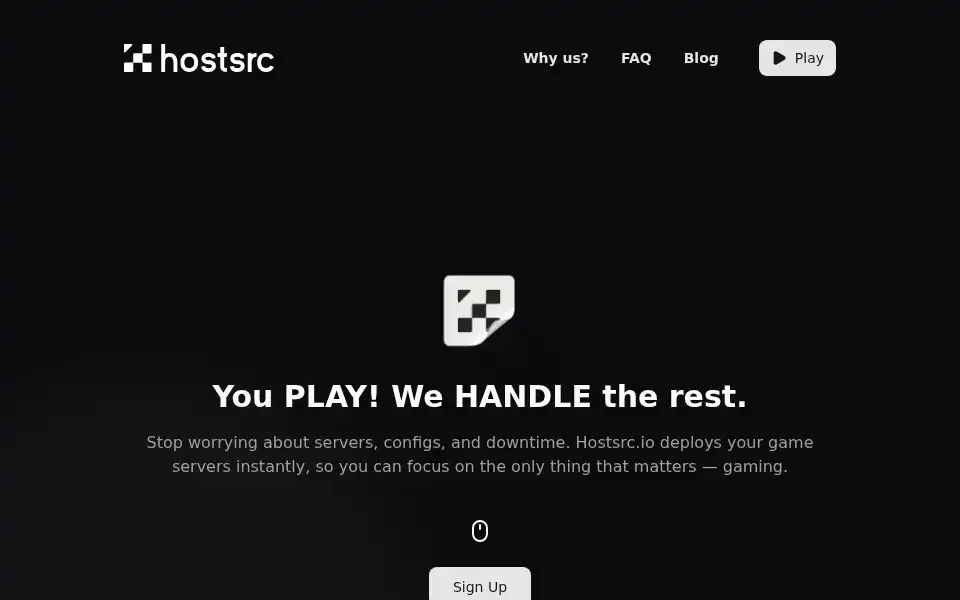 Screenshot of hostsrc.io