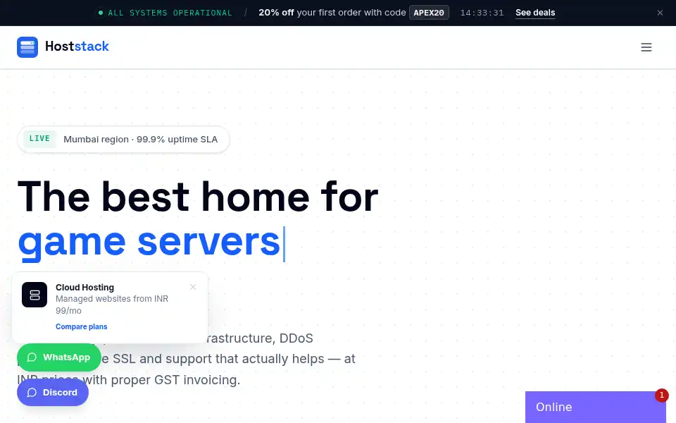 Screenshot of hoststack.pro