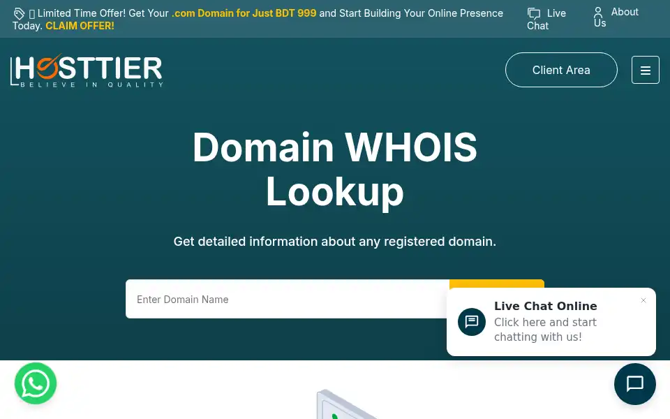 Screenshot of hosttier.com