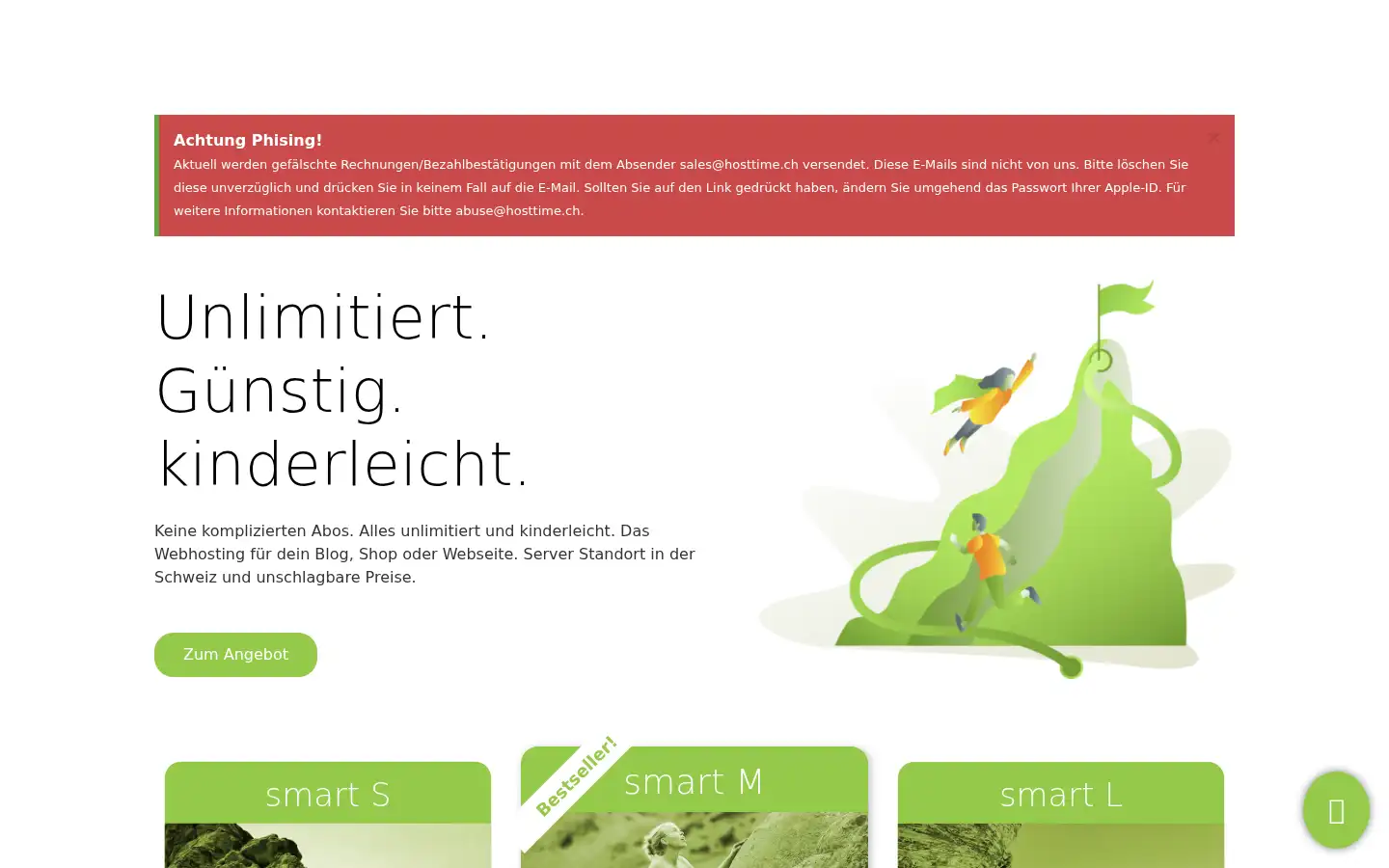 Screenshot of hosttime.ch