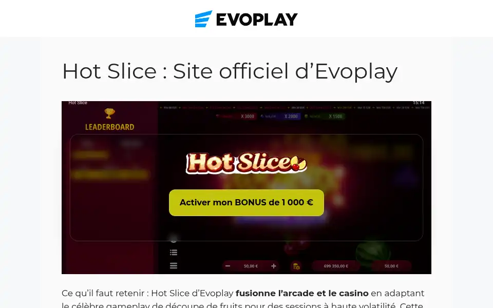 Screenshot of hot-slice.fr