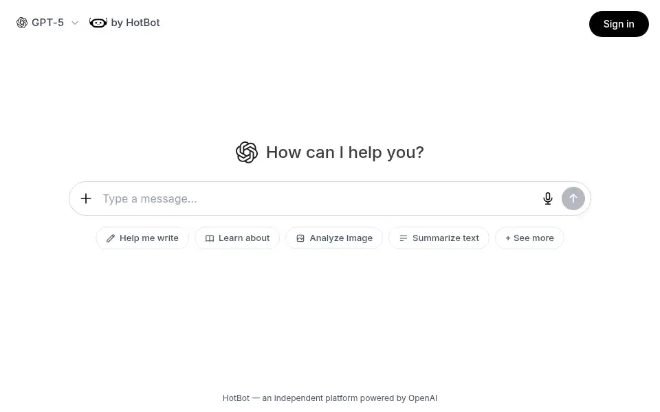 Screenshot of hotbot.com