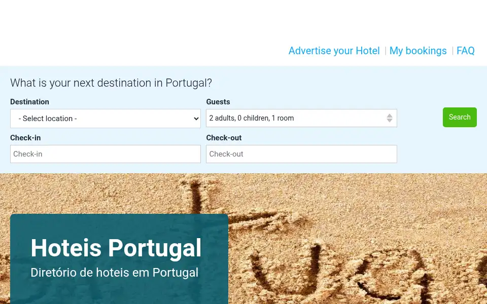 Screenshot of hoteisportugal.com