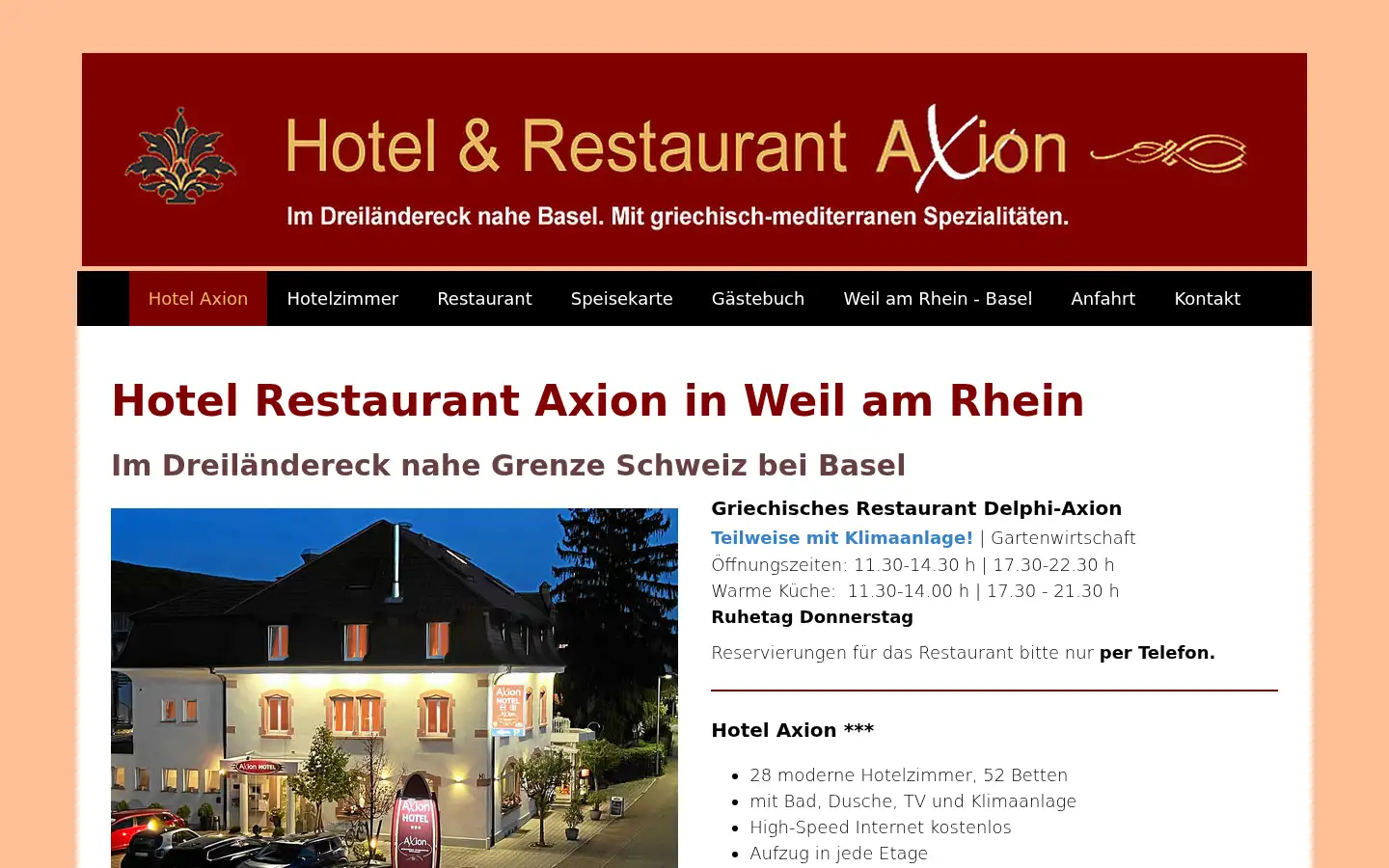 Screenshot of hotel-axion.de