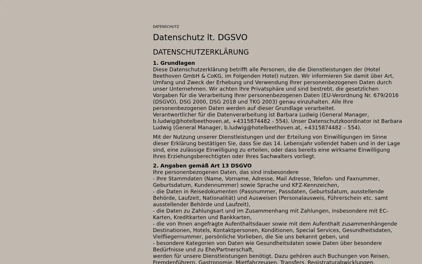Screenshot of hotel-beethoven.at