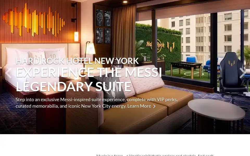 Screenshot of hotel.hardrock.com