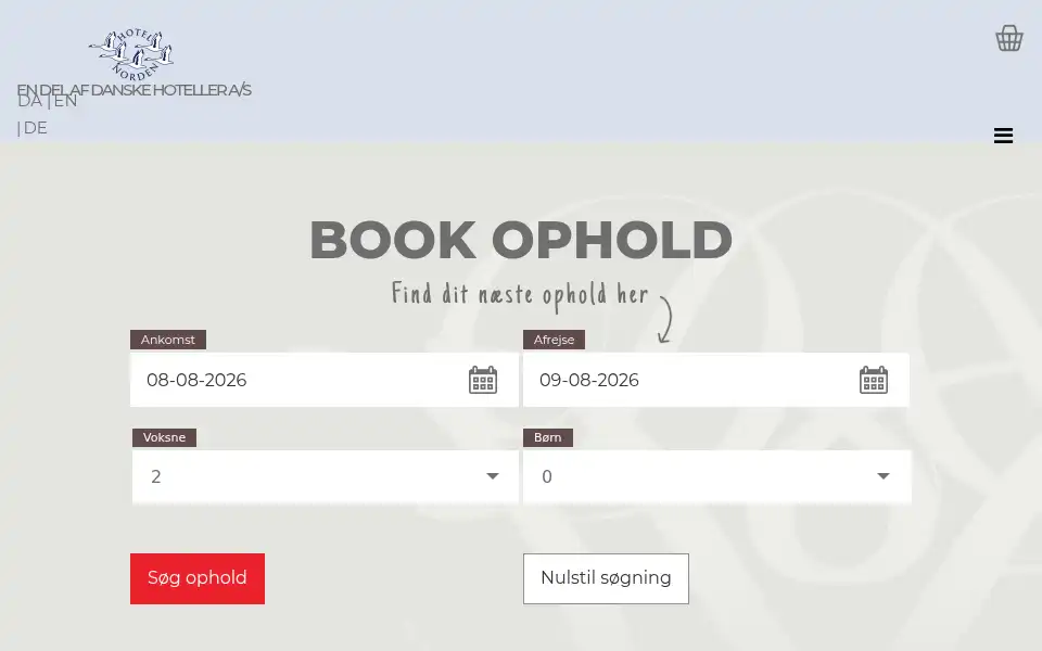 Screenshot of hotel-norden.dk