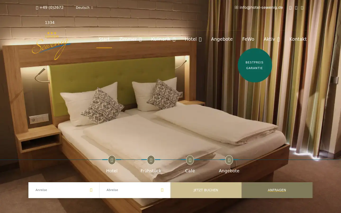 Screenshot of hotel-sewenig.de