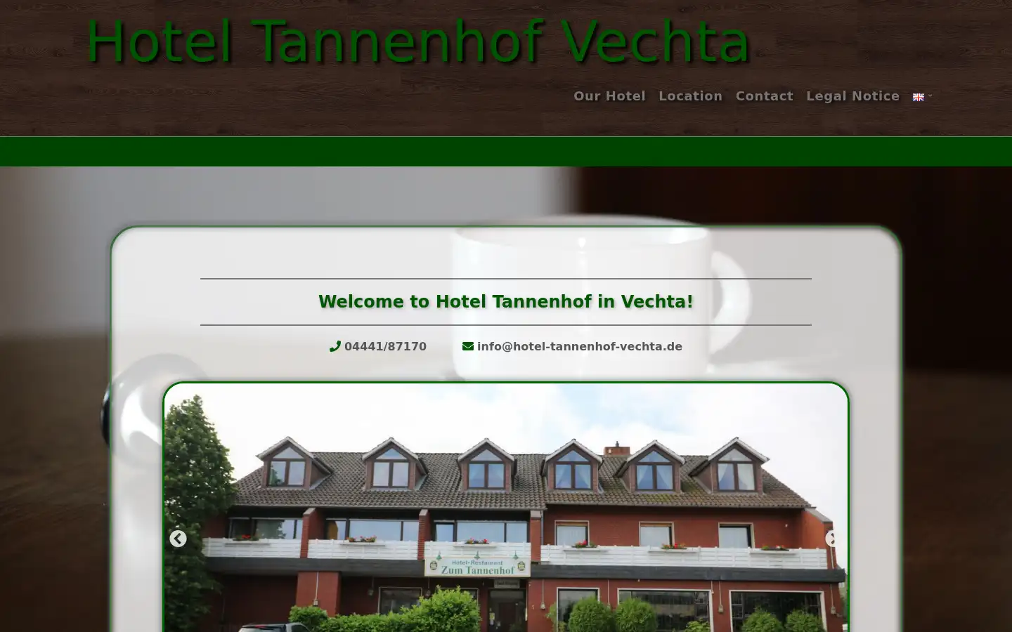 Screenshot of hotel-tannenhof-vechta.de