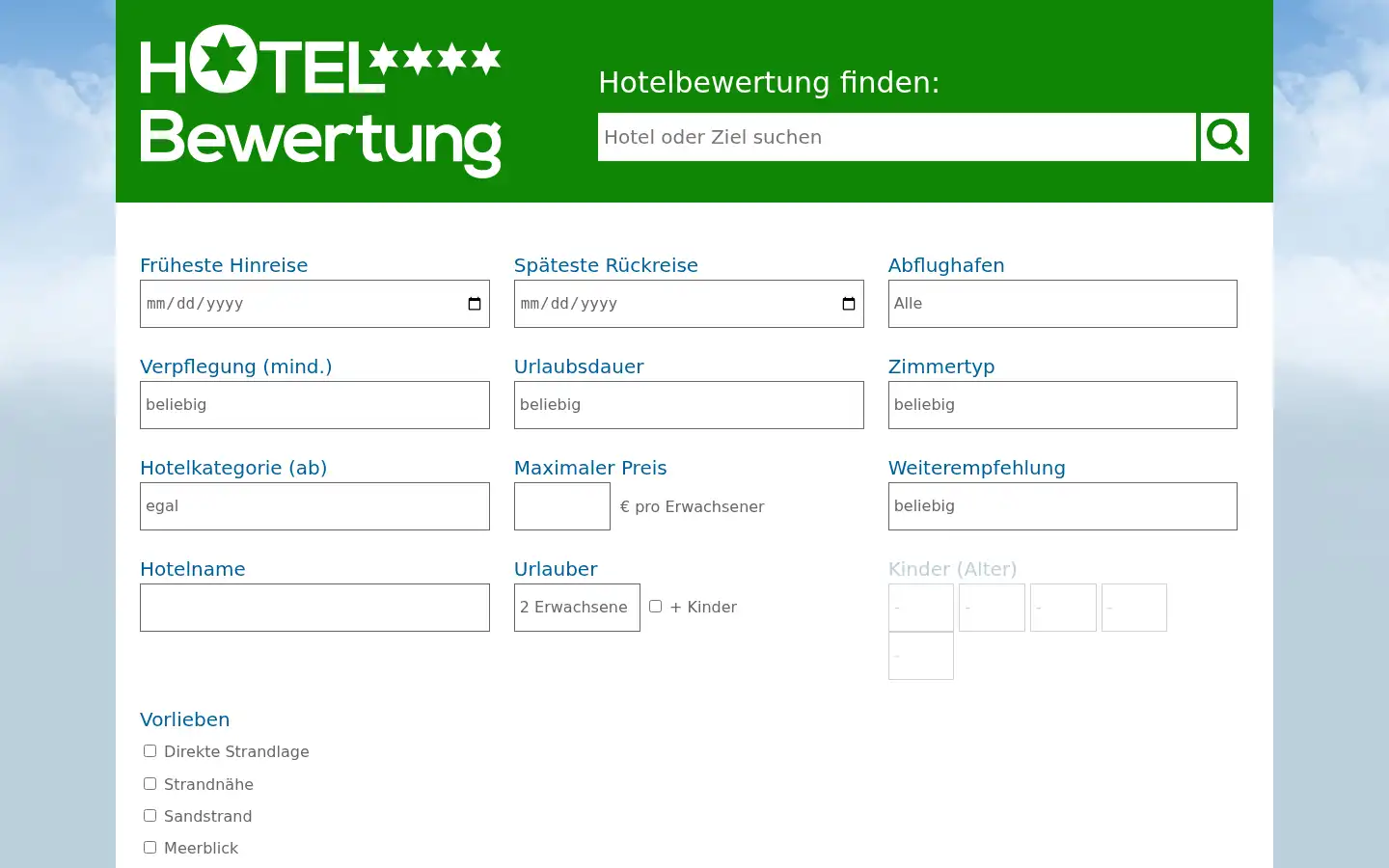 Screenshot of hotelbewertung.de