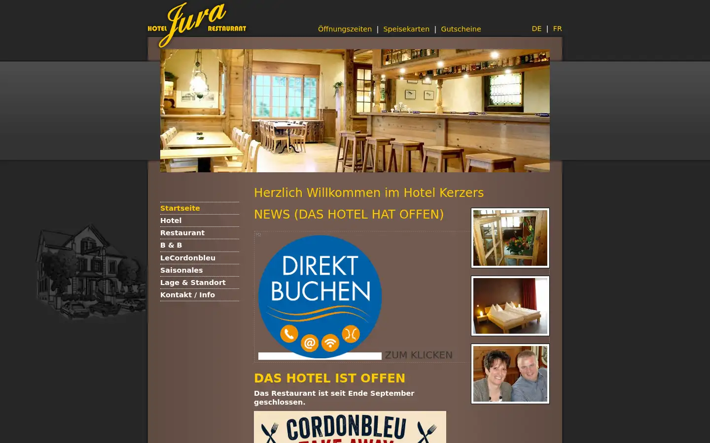 Screenshot of hotelkerzers.ch