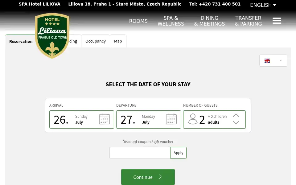 Screenshot of hotelliliova.com