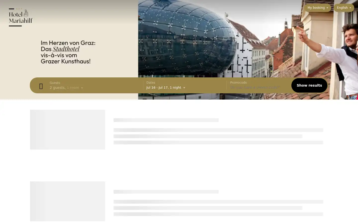 Screenshot of hotelmariahilf.at