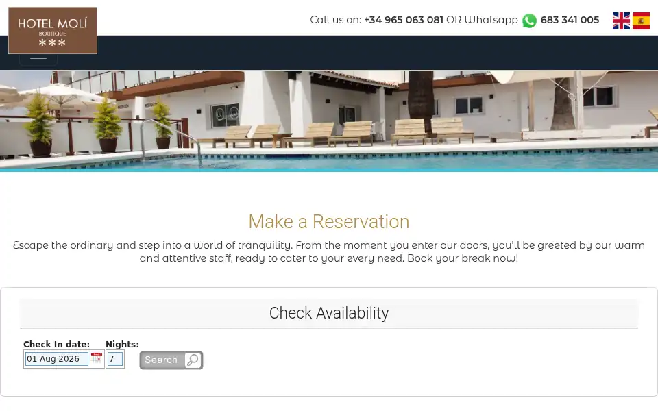 Screenshot of hotelmoliboutique.com
