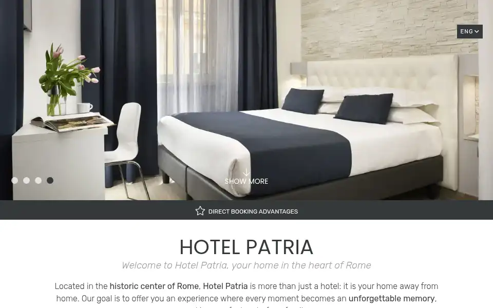 Screenshot of hotelpatria.it