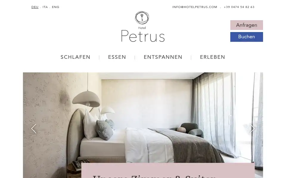 Screenshot of hotelpetrus.com