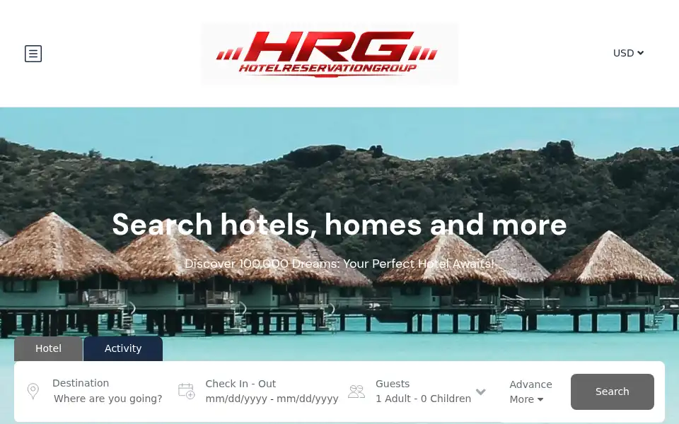 Screenshot of hotelreservationgroup.com