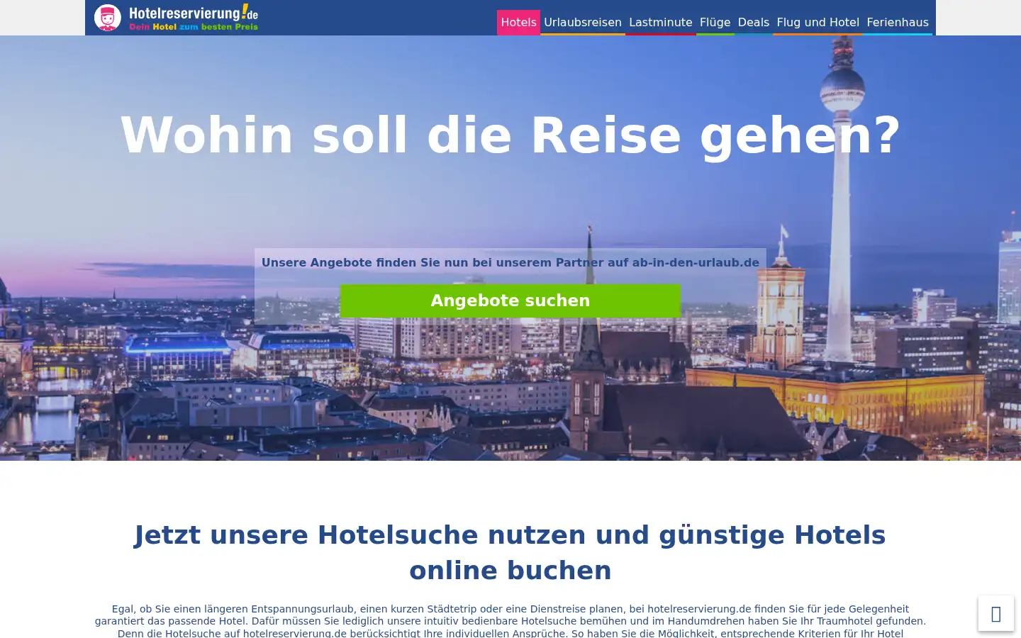 Screenshot of hotelreservierung.de