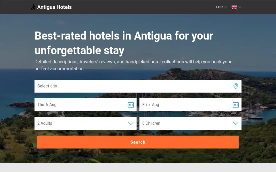 Screenshot of hotels-in-antigua.com
