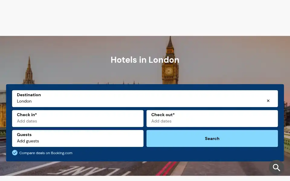 Screenshot of hotels-london.co.uk