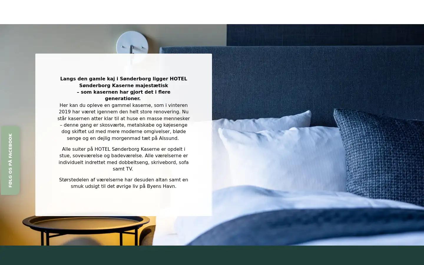 Screenshot of hotelsonderborgkaserne.dk