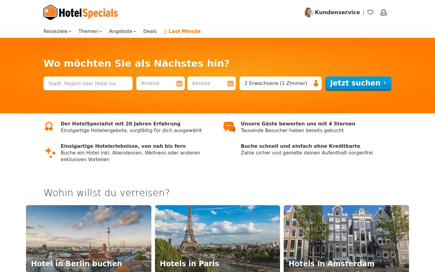 Screenshot of hotelspecials.at