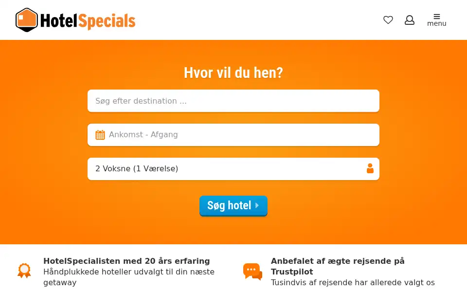 Screenshot of hotelspecials.dk