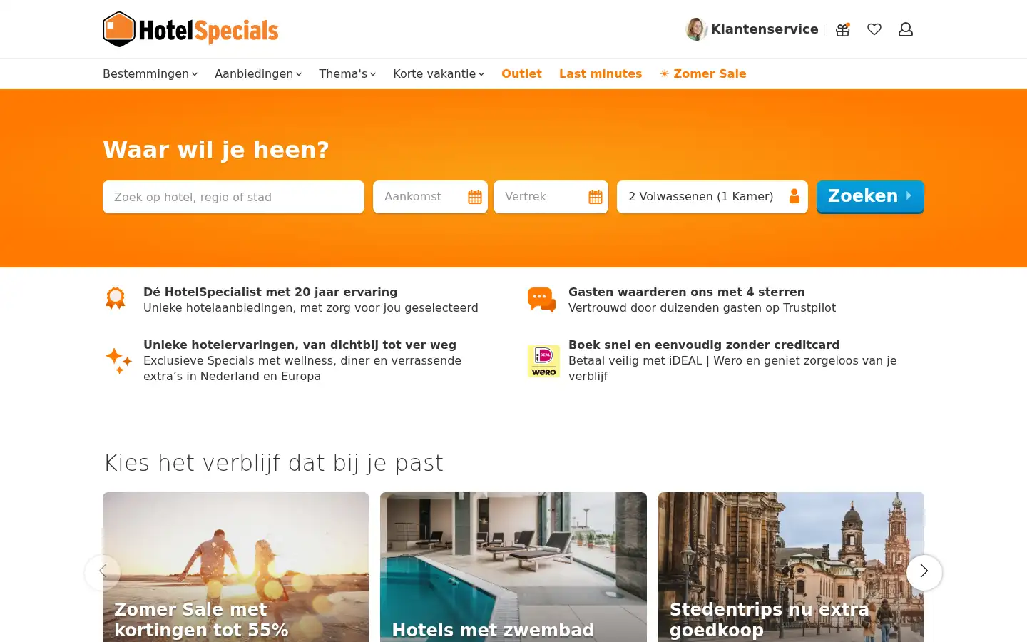 Screenshot of hotelspecials.nl