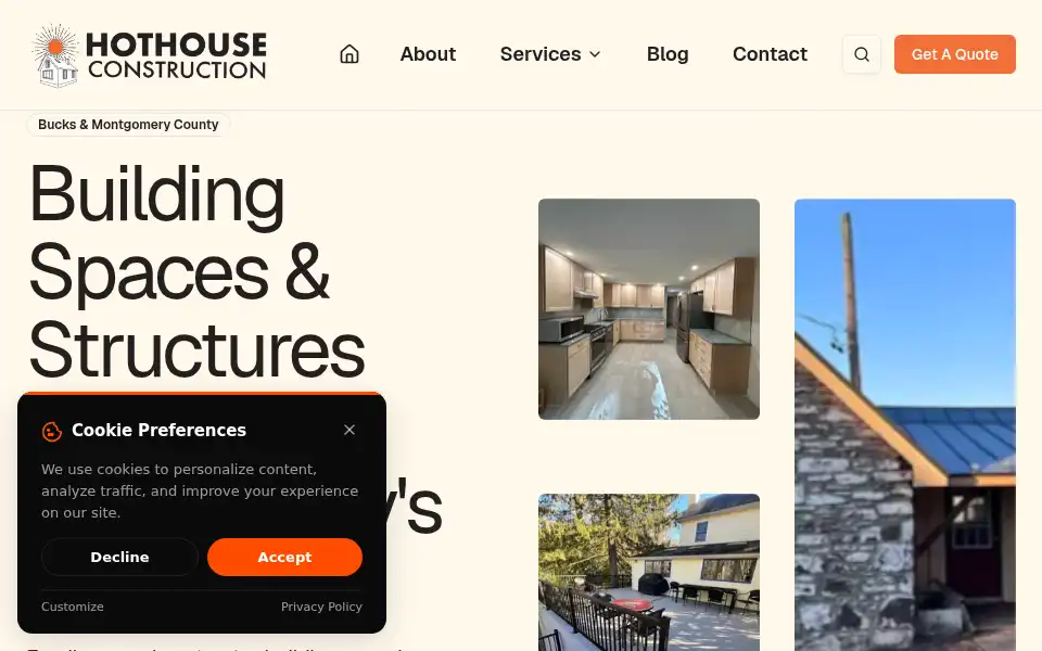 Screenshot of hothouseconstruction.com