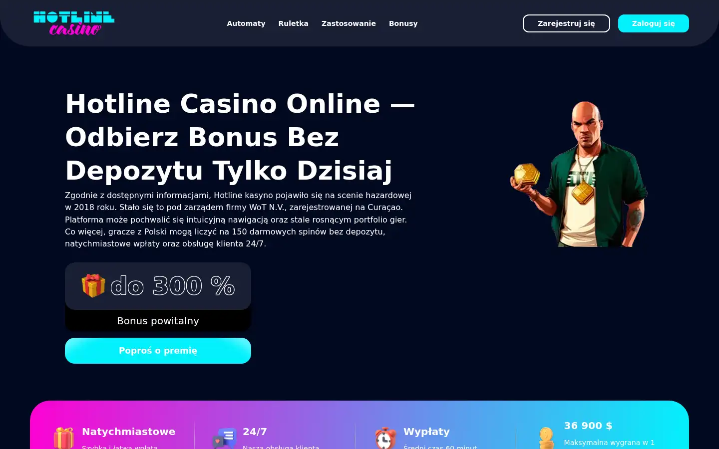 Screenshot of hotlinecasino.org.pl