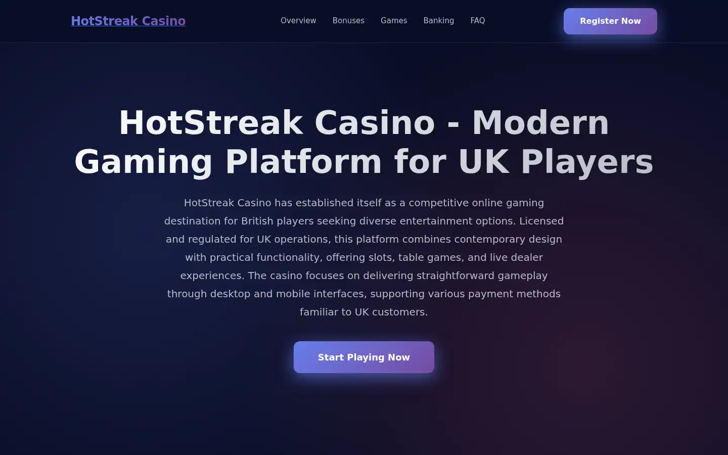 Screenshot of hotstreakscasino.com