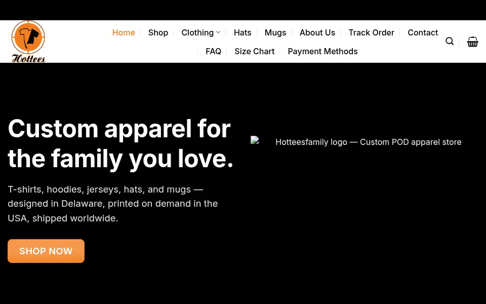 Screenshot of hotteesfamily.com