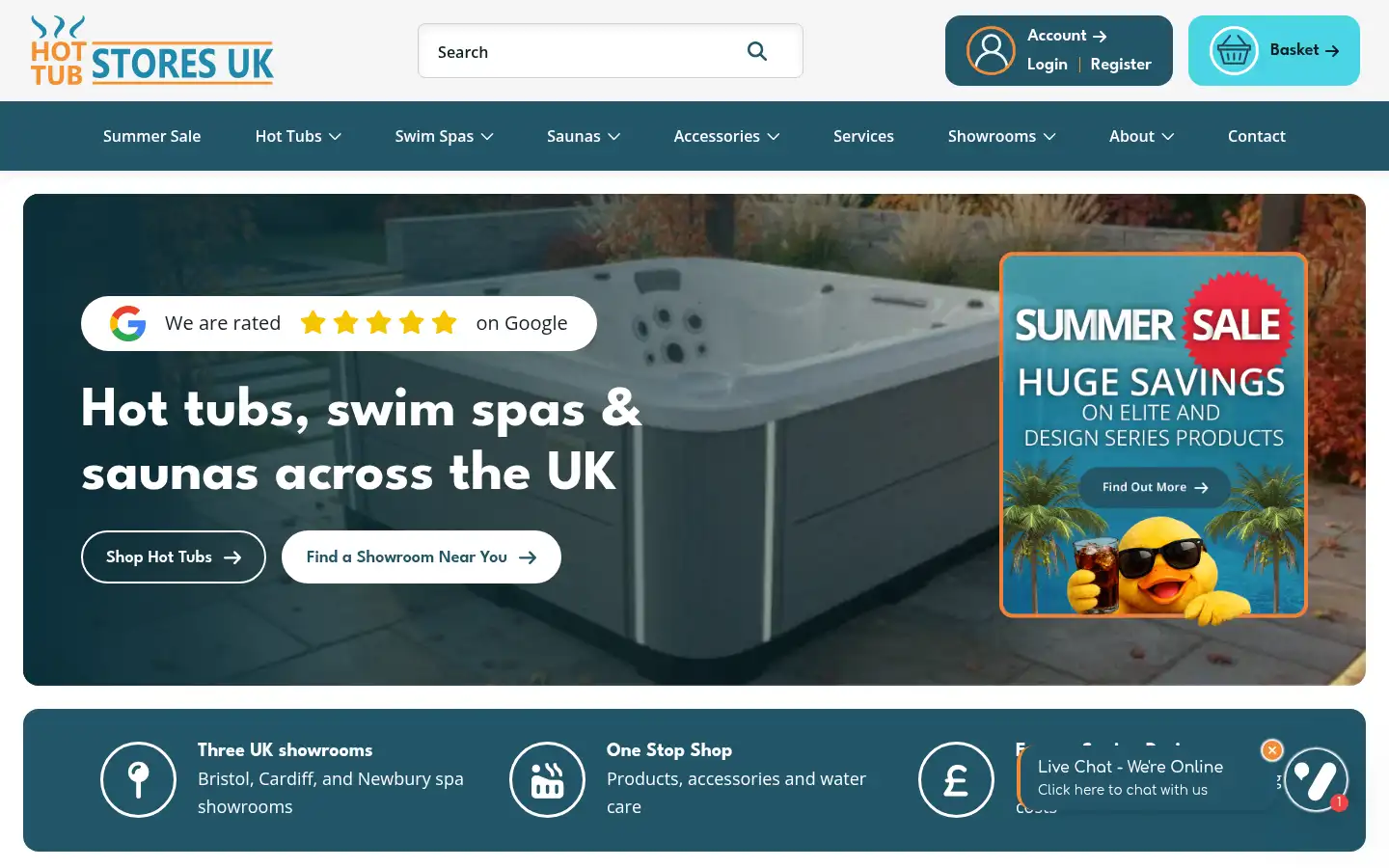 Screenshot of hottubstoresuk.co.uk