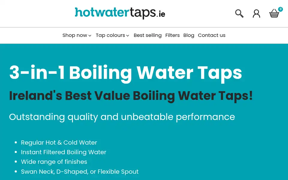 Screenshot of hotwatertaps.ie