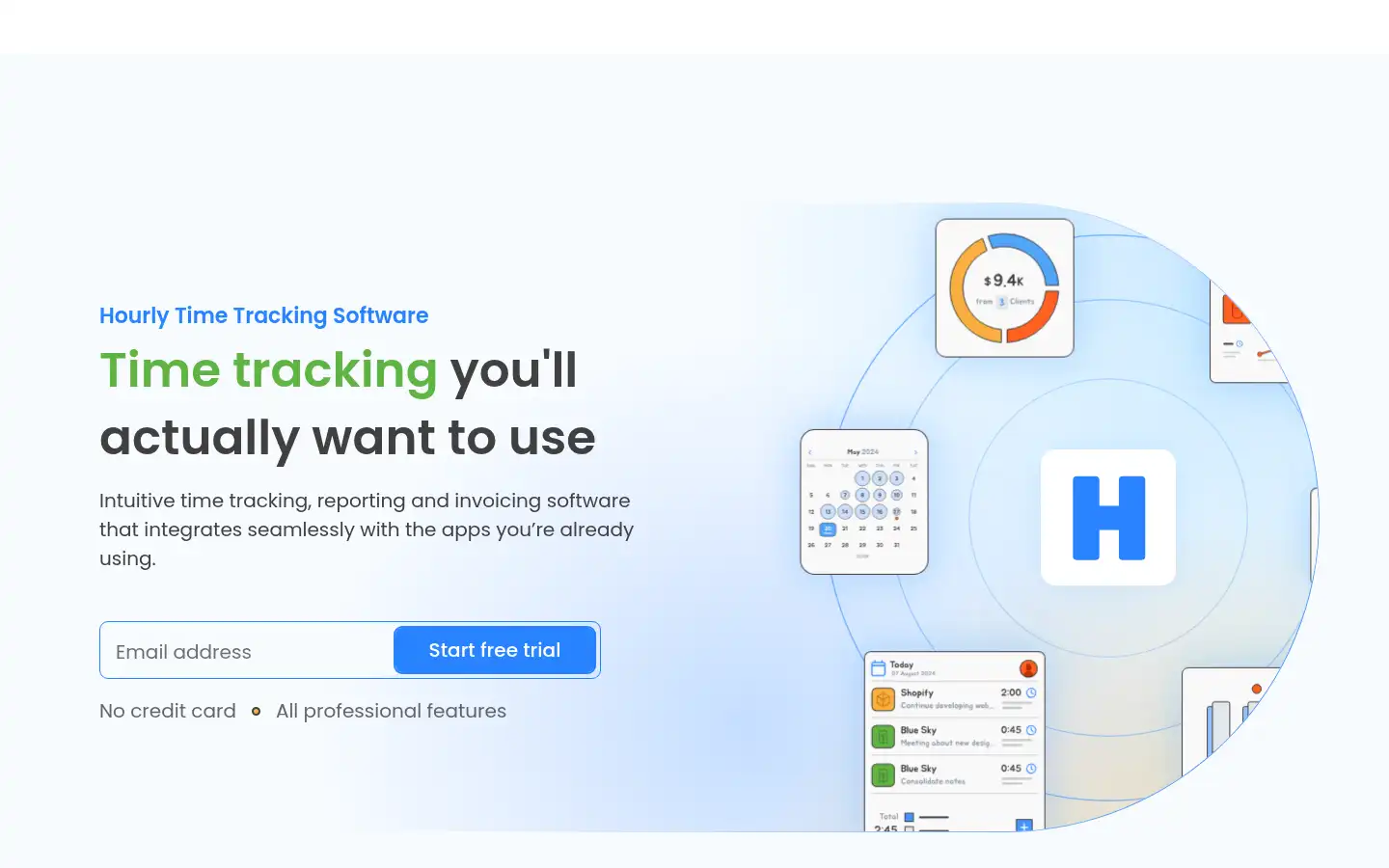 Screenshot of hourlytime.com