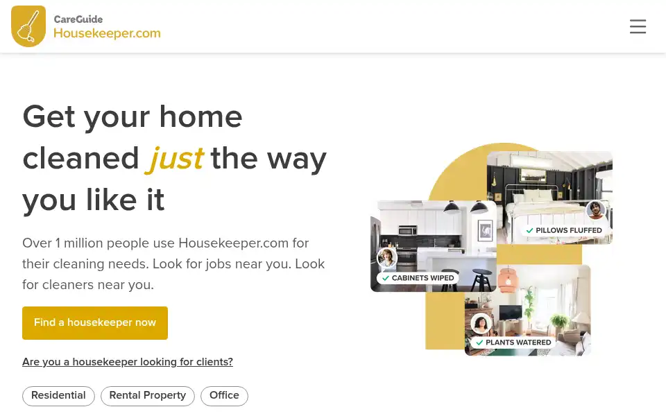 Screenshot of housekeeper.com