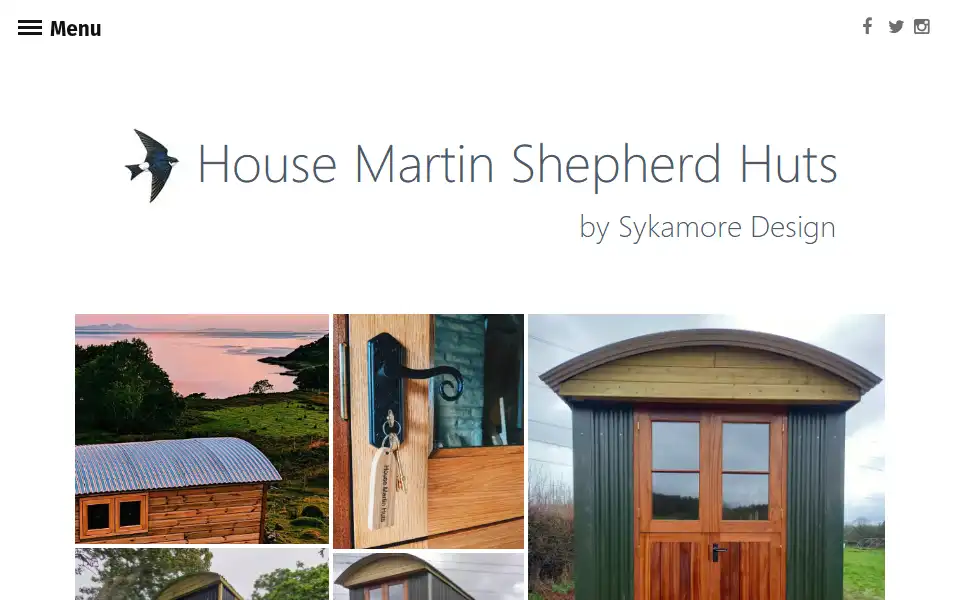 Screenshot of housemartinhuts.com