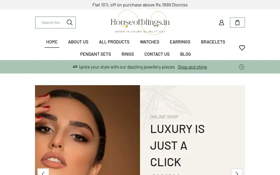 Screenshot of houseofblings.in