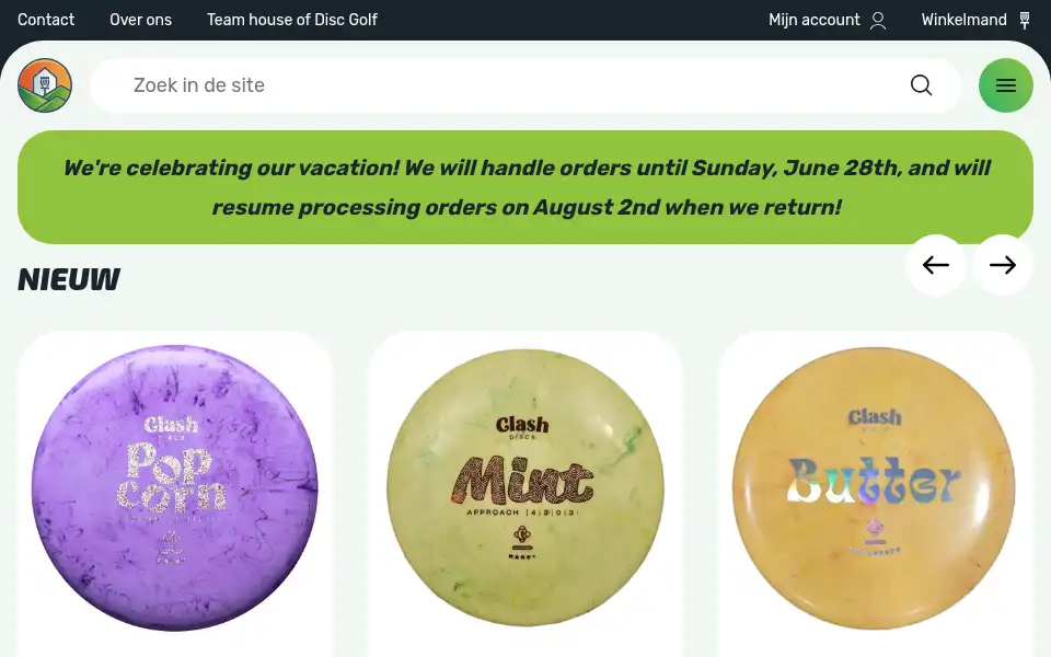 Screenshot of houseofdiscgolf.nl