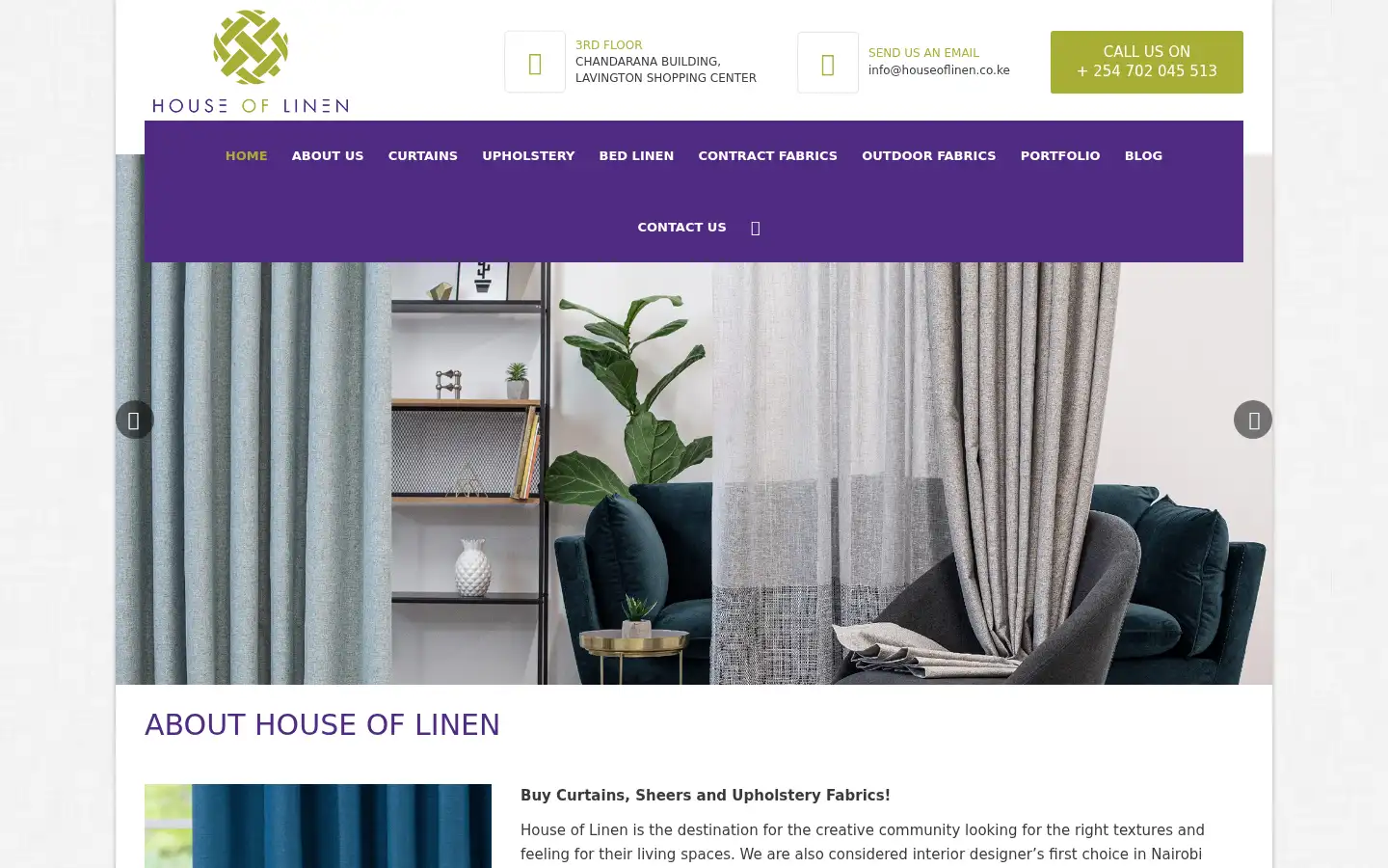Screenshot of houseoflinen.co.ke