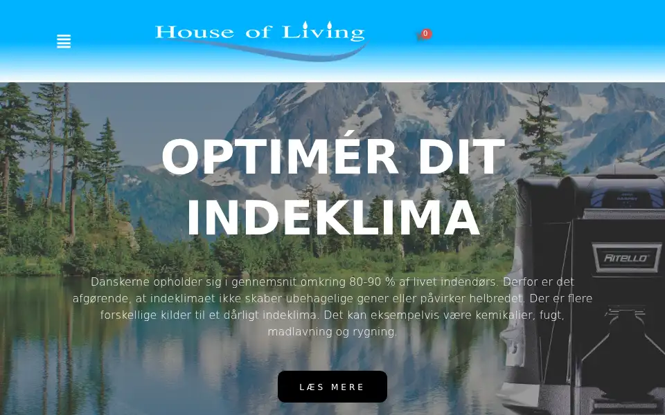 Screenshot of houseofliving.dk