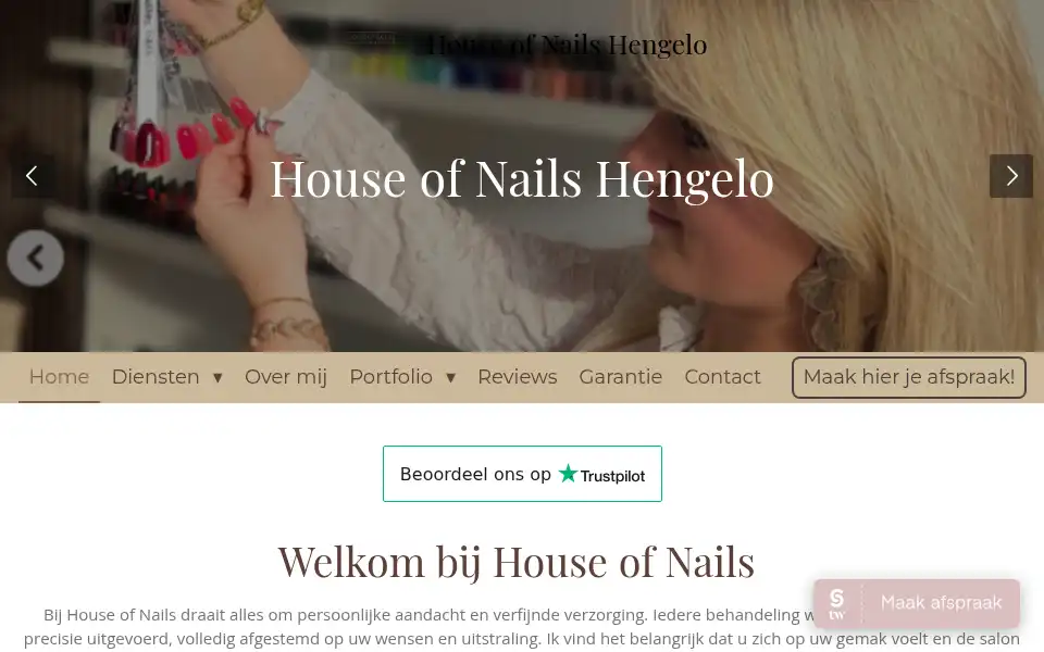 Screenshot of houseofnailshengelo.nl
