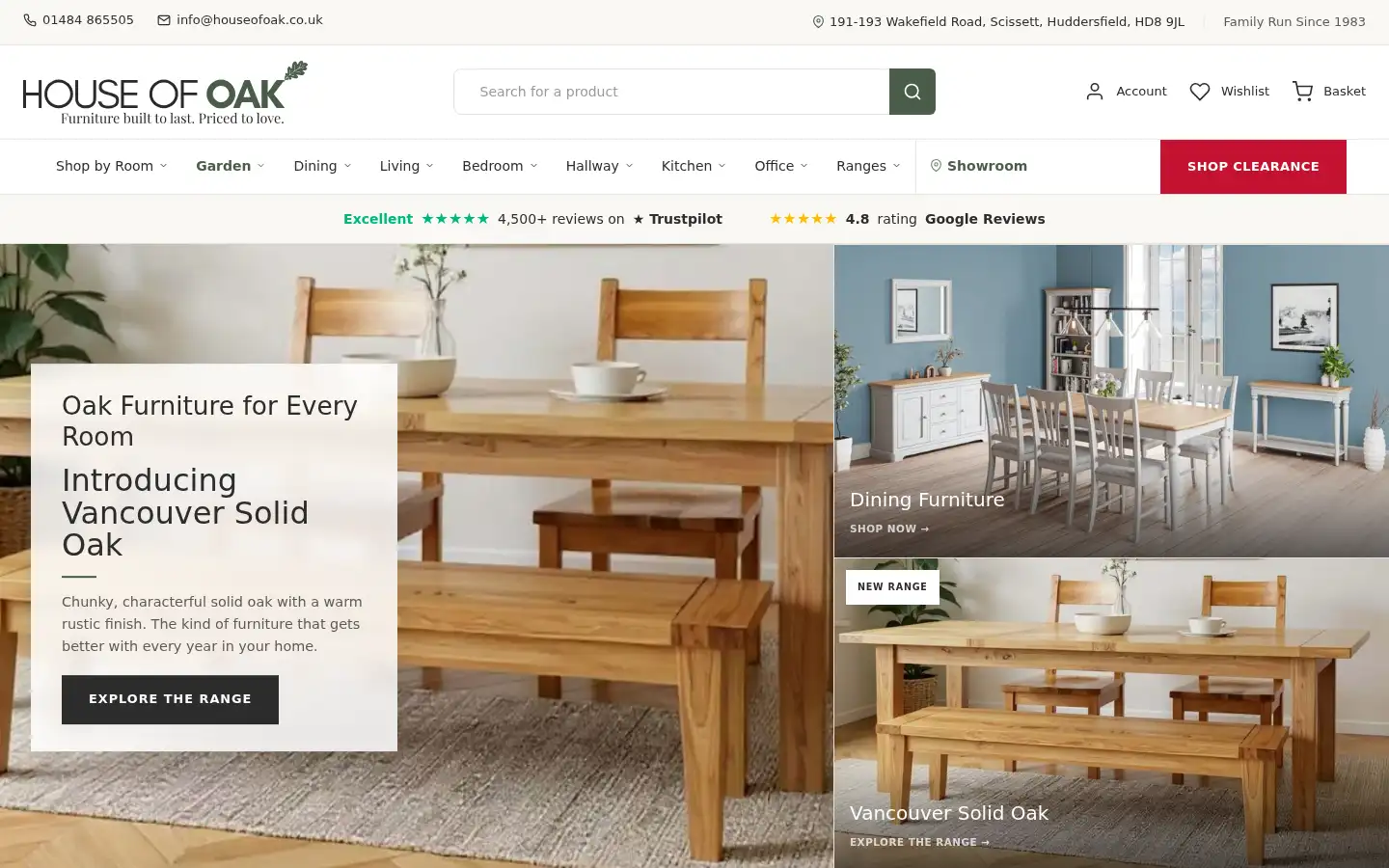 Screenshot of houseofoak.co.uk