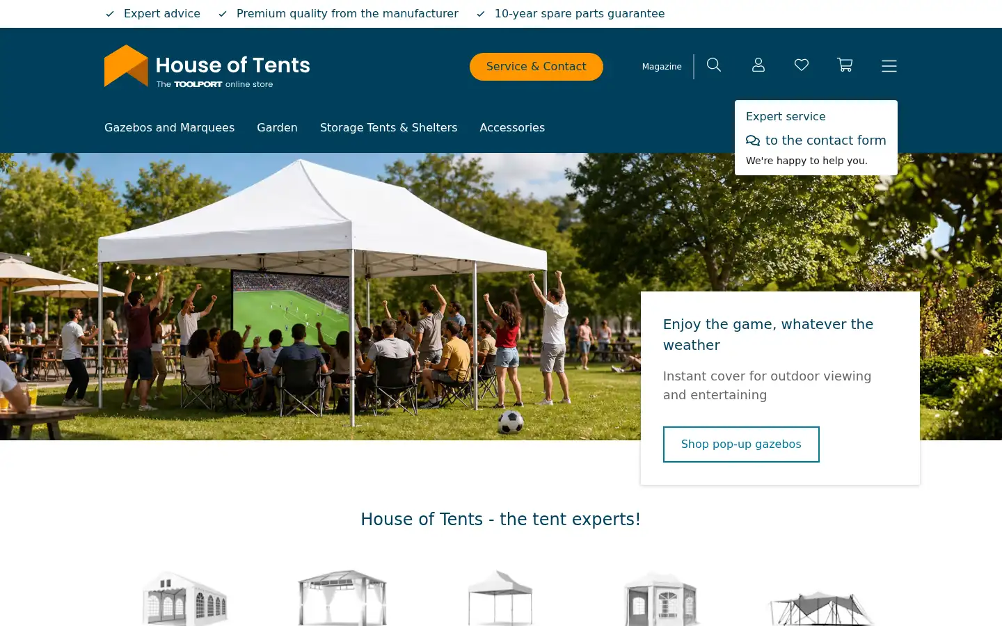 Screenshot of houseoftents.co.uk