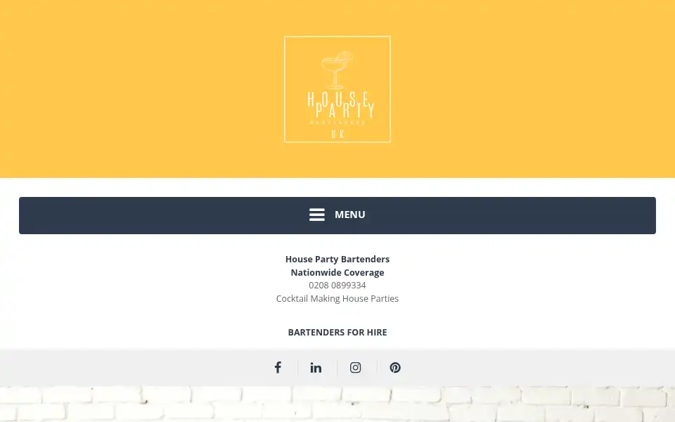 Screenshot of housepartybartenders.co.uk