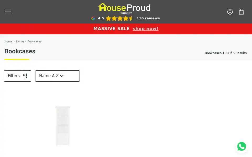 Screenshot of houseproudfurnishings.com