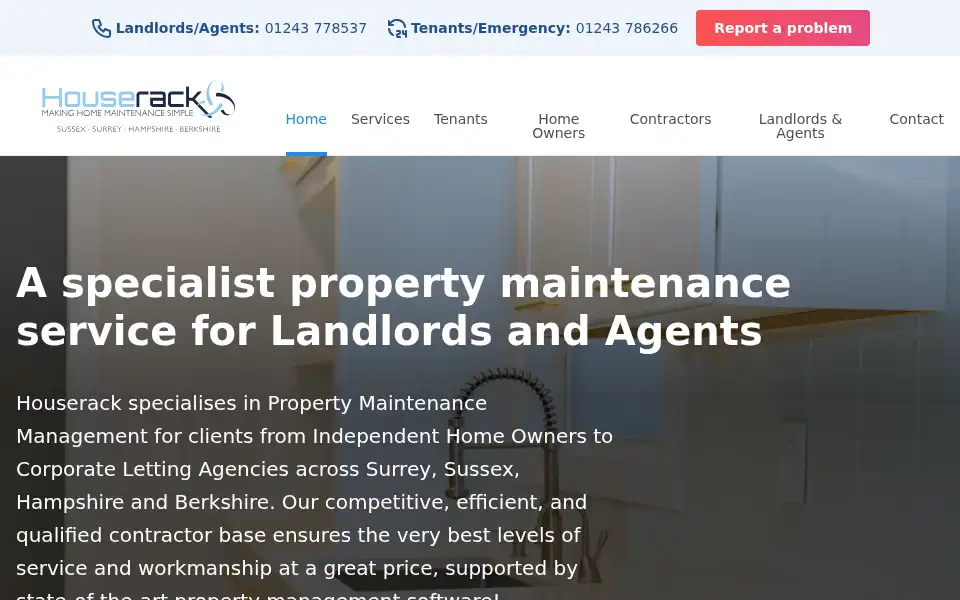 Screenshot of houserack.co.uk